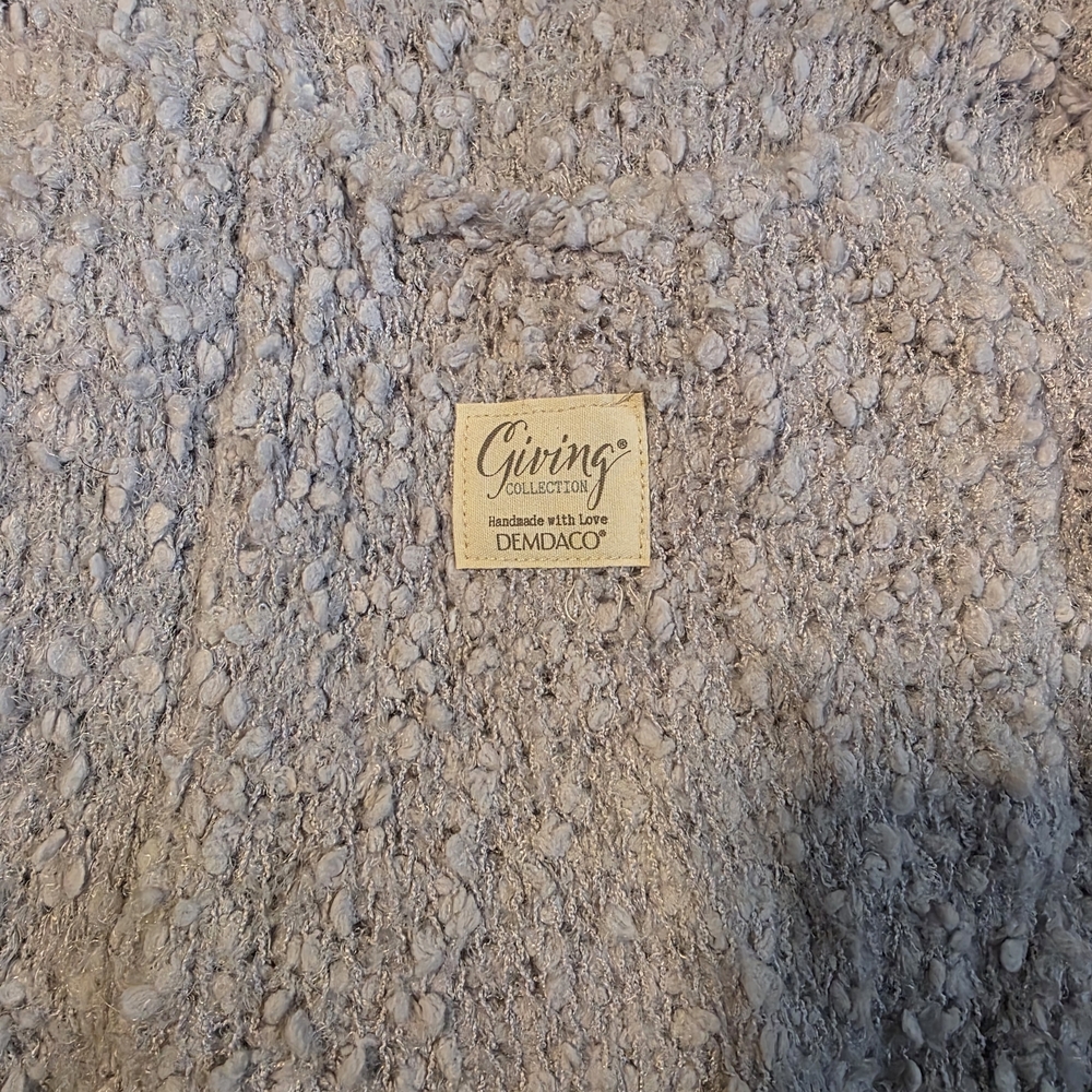 Demdaco Giving Collection Cozy Textured Wrap in Light Gray